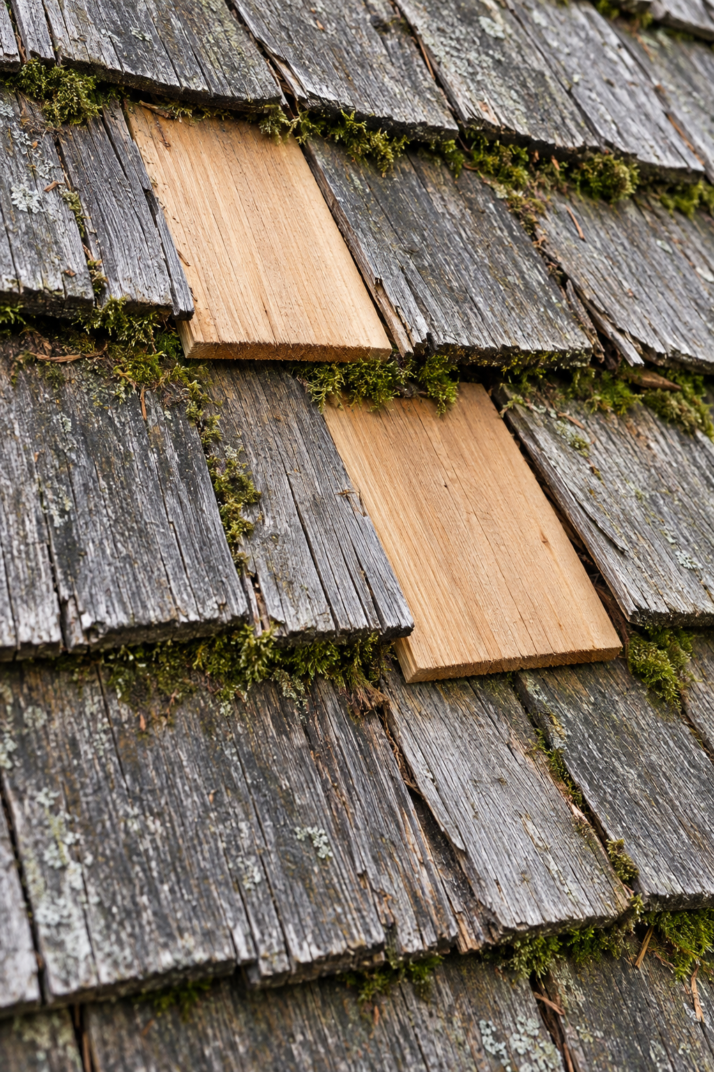 cedar shake roof repair with new shakes