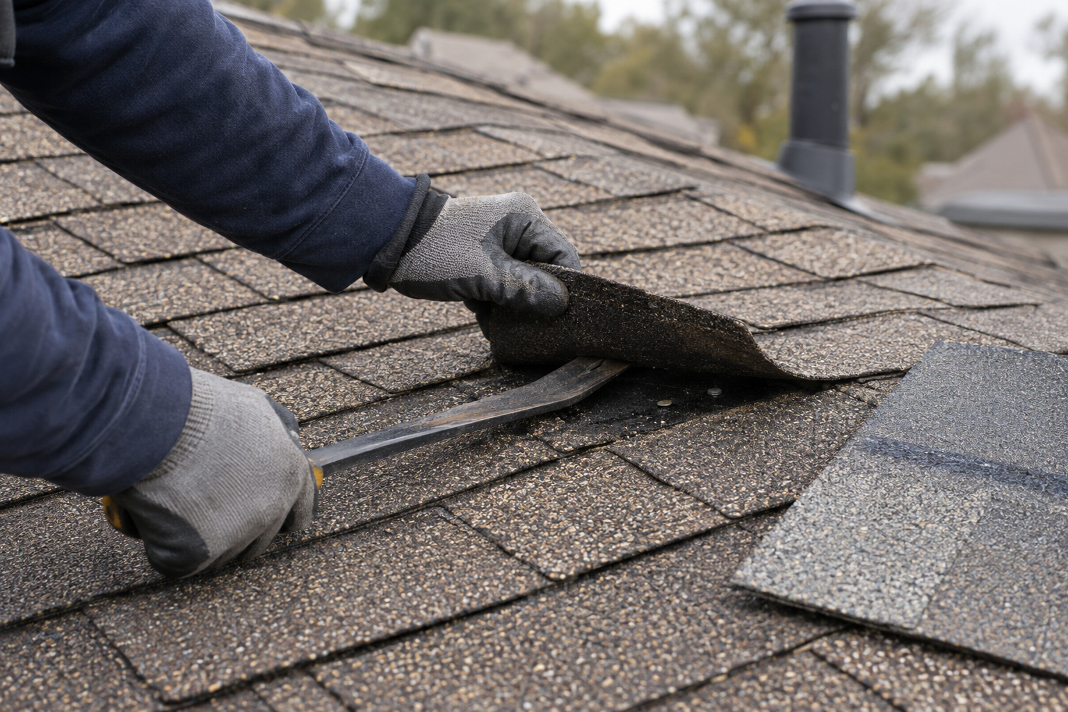 roof repair at a Lakewood home